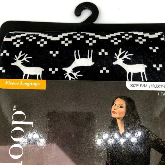 West Loop Women's S/M Holiday Fleece Leggings Snowflake Fair Isle Winter Printed - Picture 6 of 7